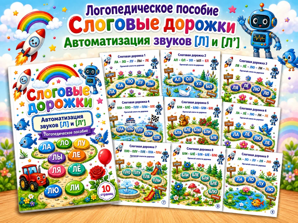 Слоговые дорожки "Буква Л"