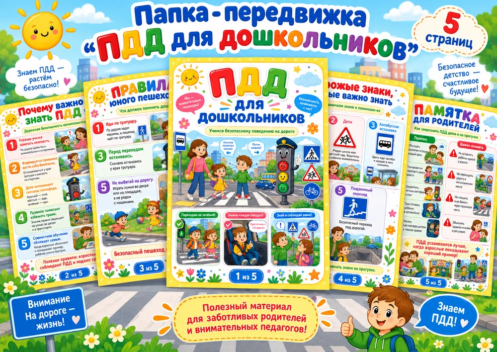 Папка - передвижка "ПДД для дошкольников"