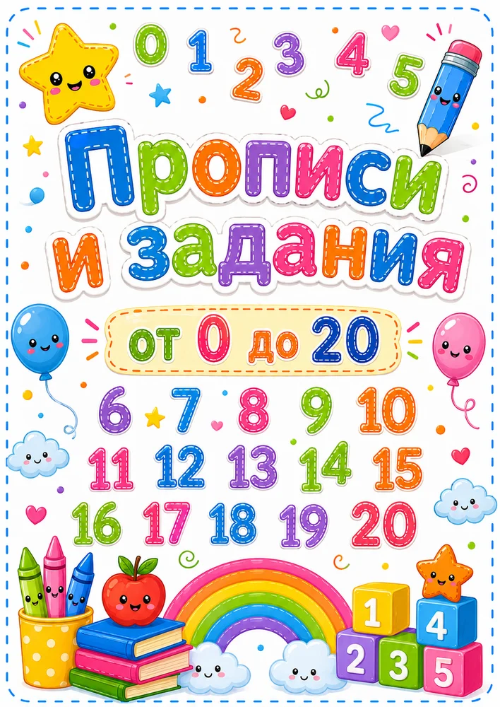 Прописи "Цифры 0-20