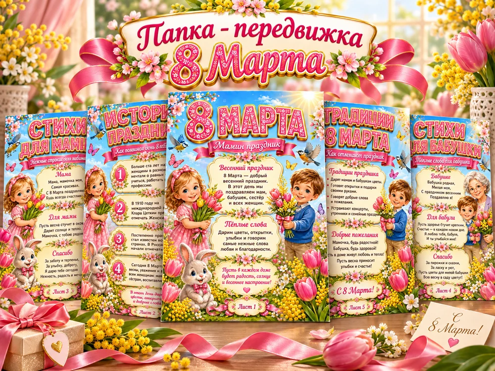 Папка - передвижка "8 марта"