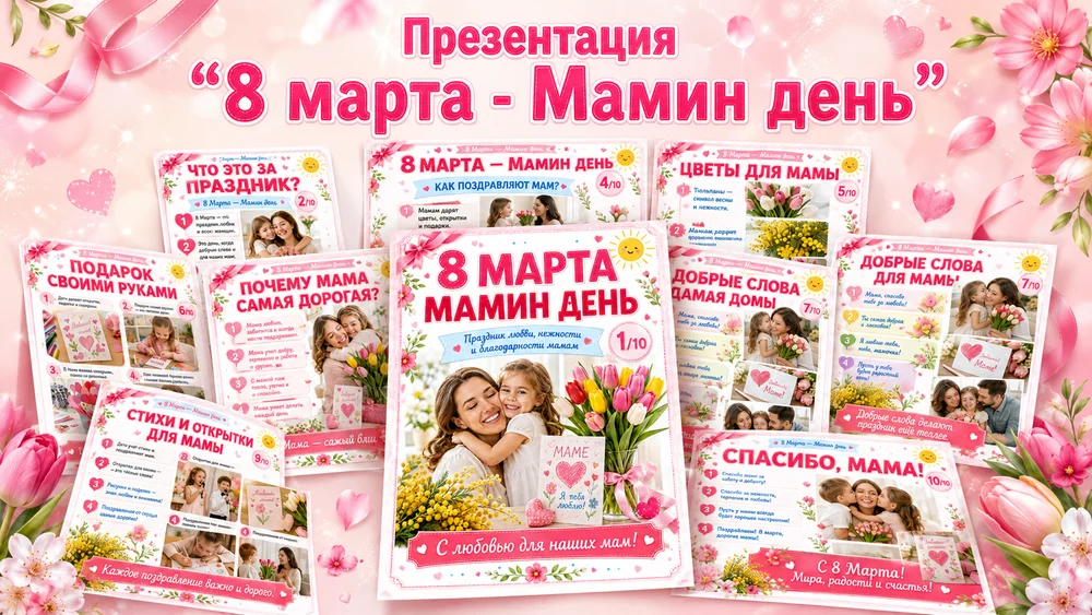 Презентация "8 марта - Мамин день" — превью 1
