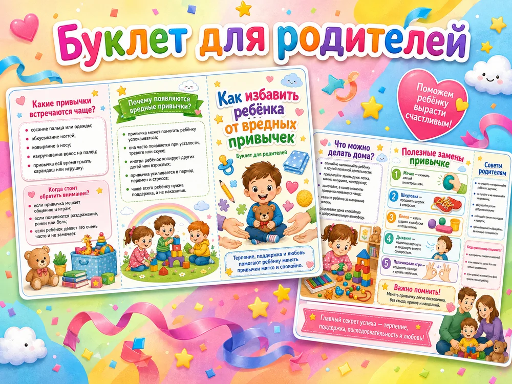 Буклет для родителей "Как отучить ребёнка от вредных привычек"