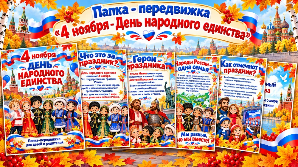 Папка - передвижка "4 ноября - День народного единства" — превью 1