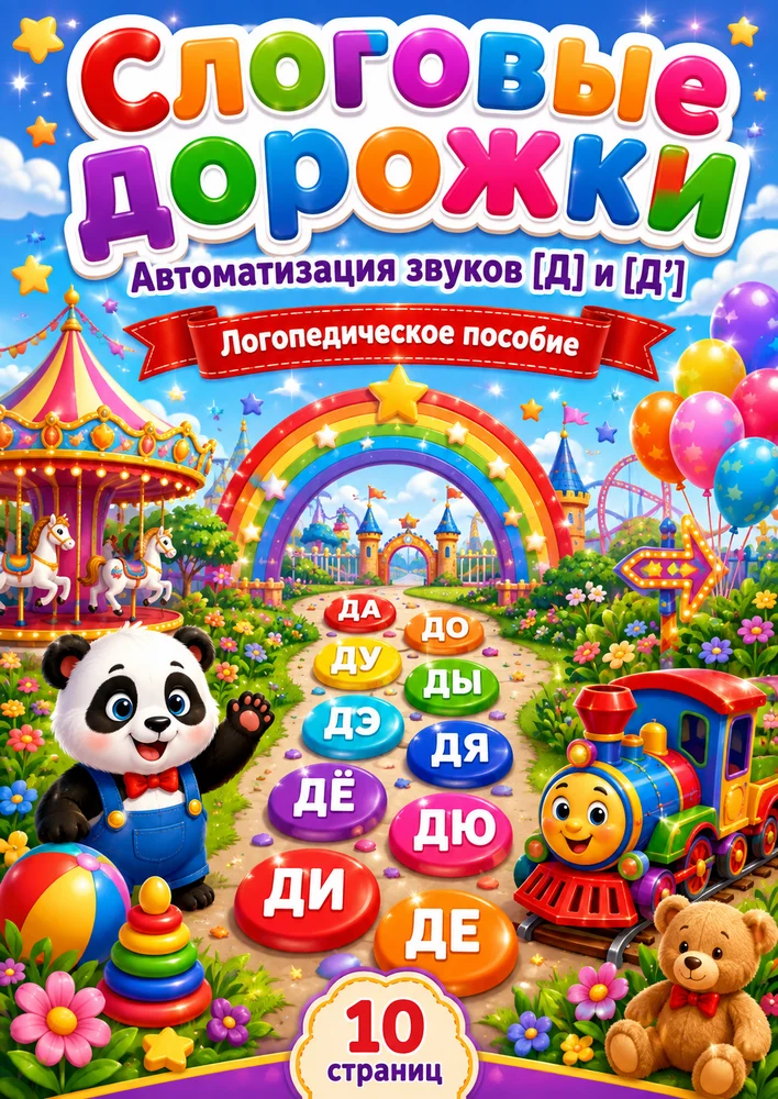 Слоговые дорожки "Буква Д"