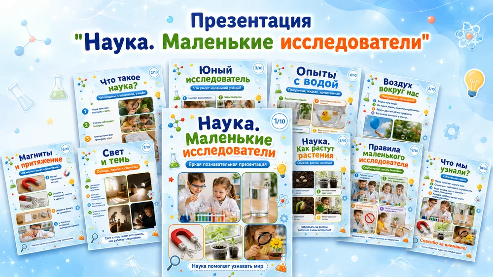 Презентация "Наука. Маленькие исследователи"
