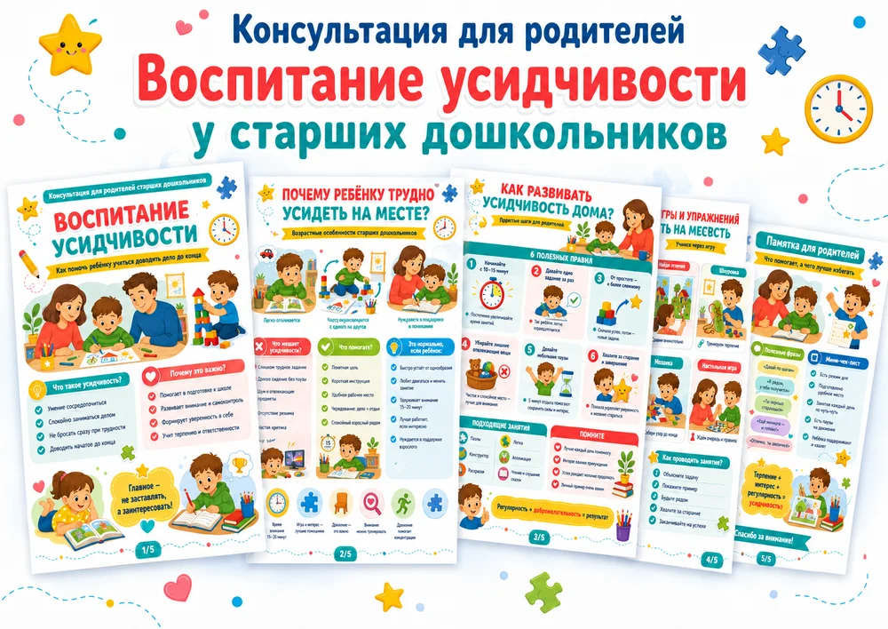 Воспитание усидчивости у старших дошкольников