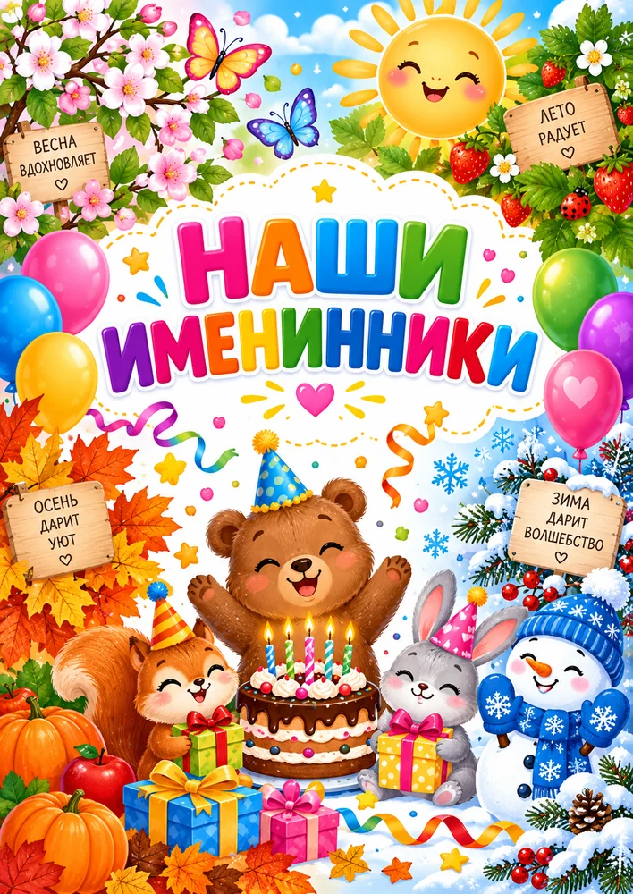 Уголок именинников по временам года