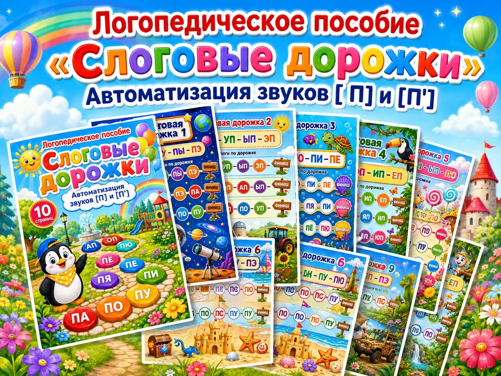 Слоговые дорожки "Буква П"