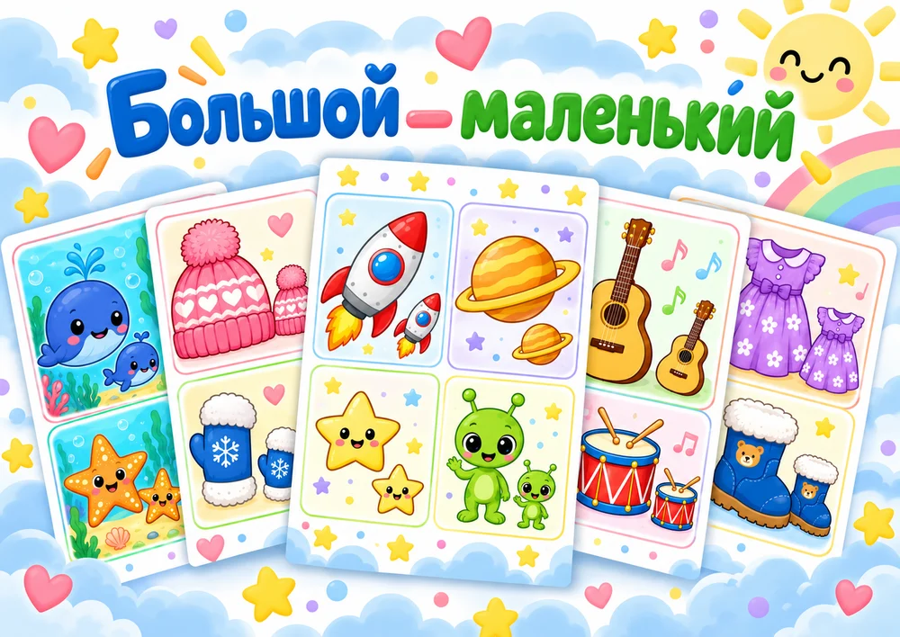 Дидактический материал "Большой - маленький"