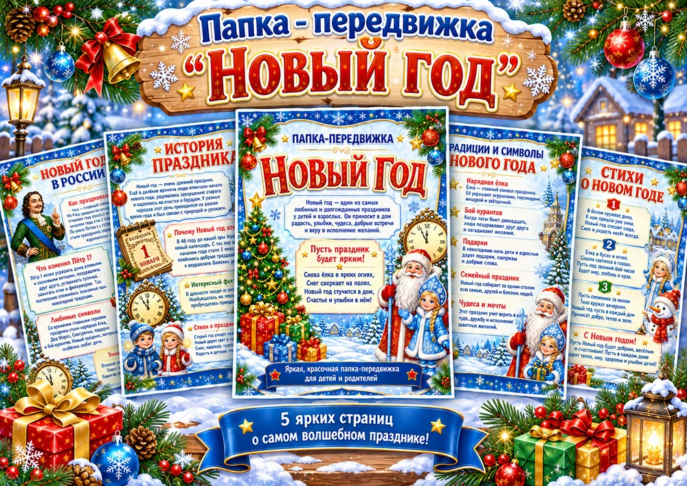 Папка - передвижка "Новый год"