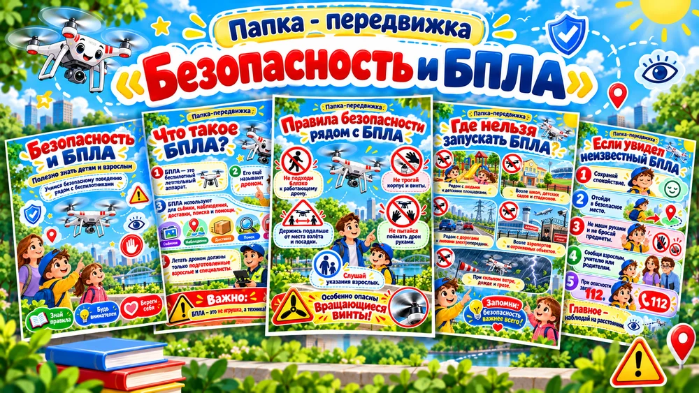 Папка - передвижка "Безопасность и БПЛА"