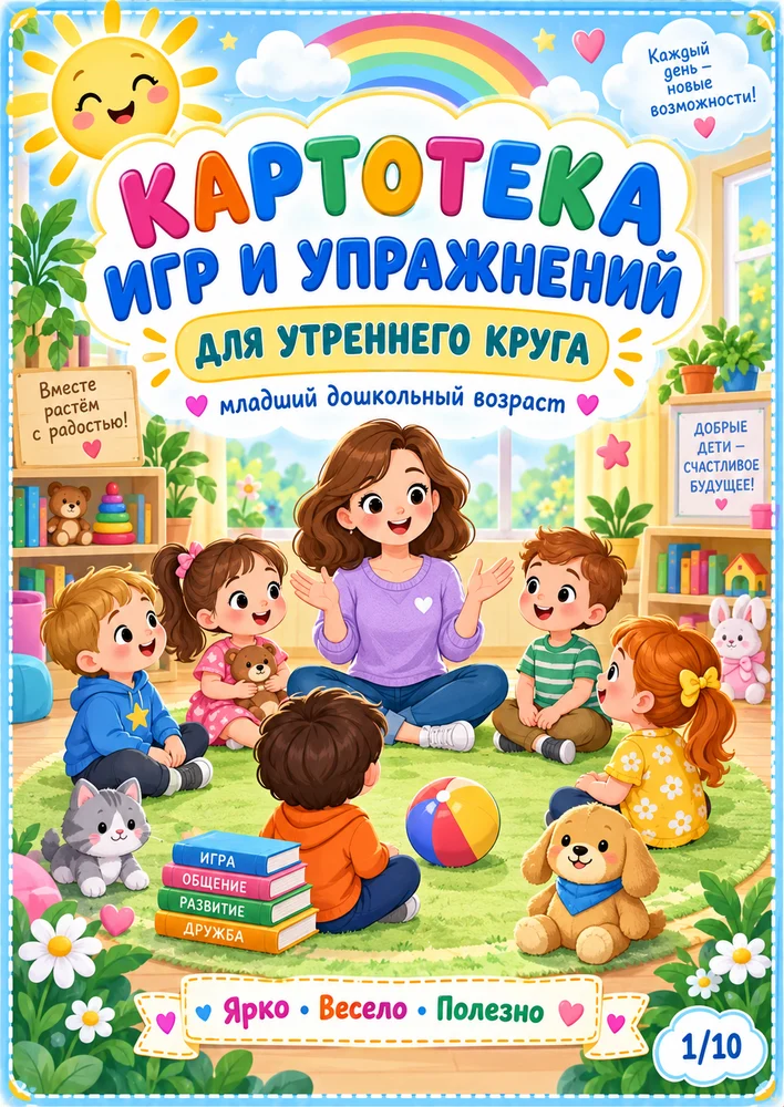 Картотека игр и упражнений "Утренний круг для младшего дошкольного возраста" — превью 1