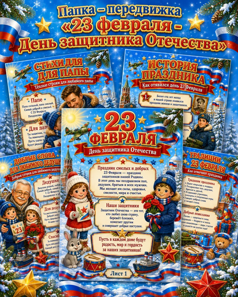 Папка - передвижка "23 февраля - День защитника Отечества"