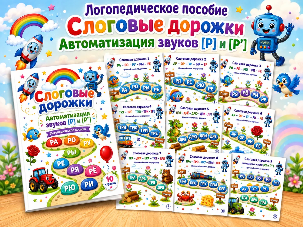 Слоговые дорожки "Буква Р"