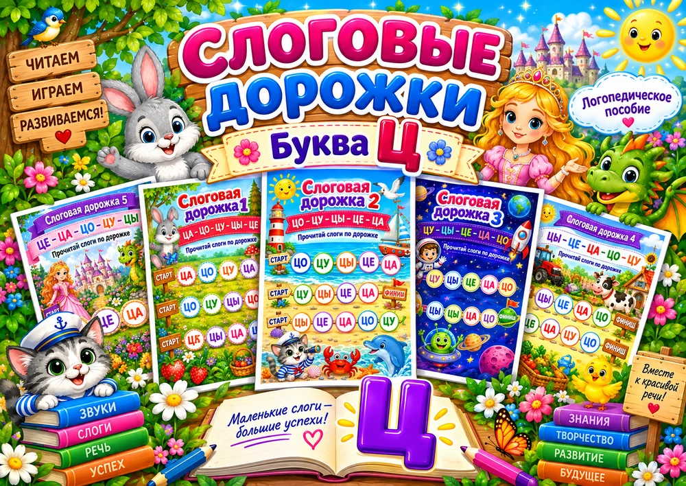 Слоговые дорожки "Буква Ц"