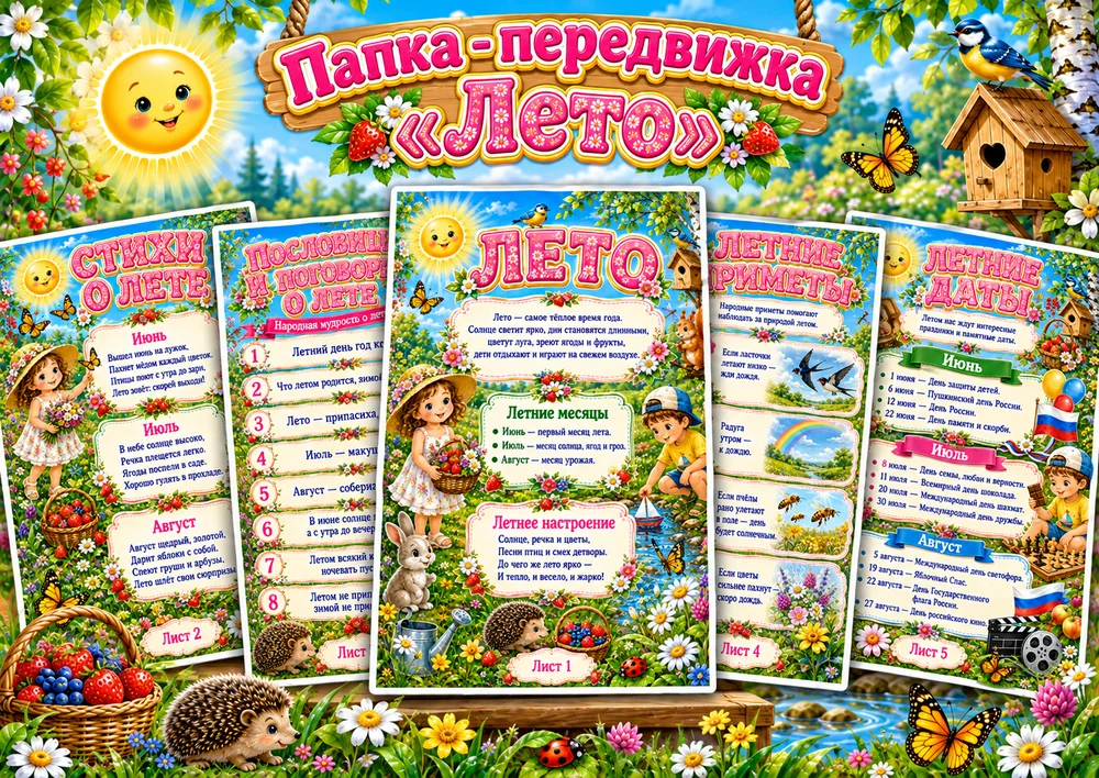 Папка - передвижка "Лето"