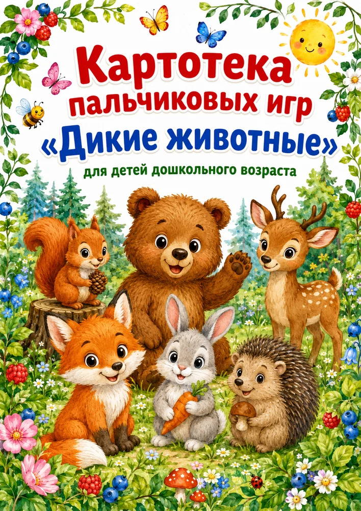 Картотека пальчиковых игр "Дикие животные"