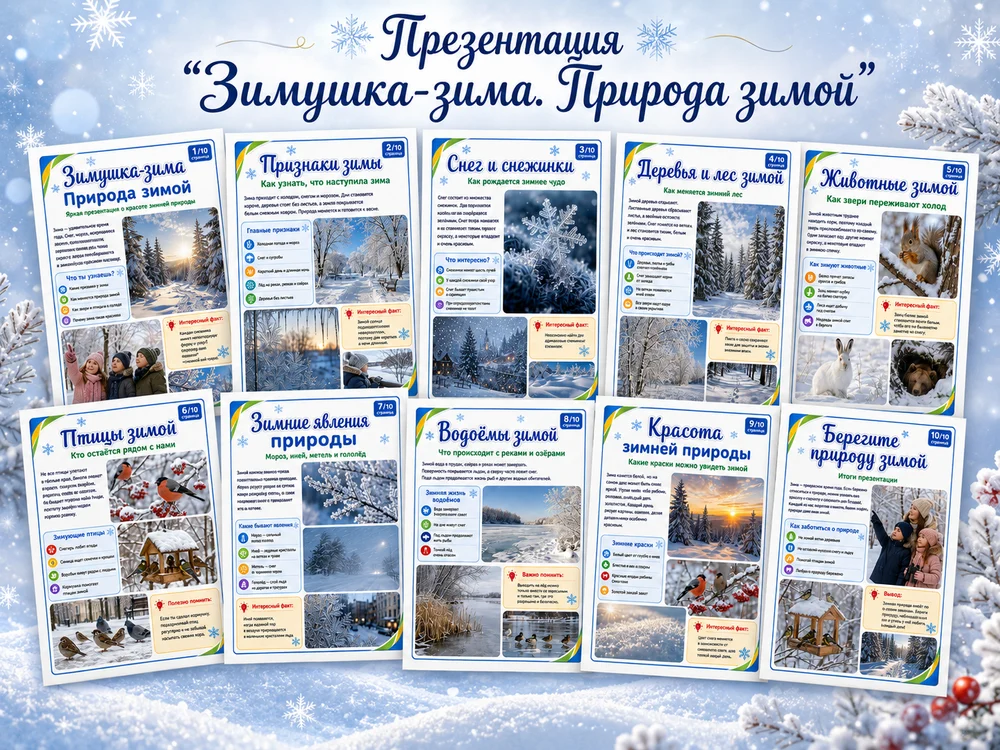 Презентация "Зимушка-зима. Природа зимой"