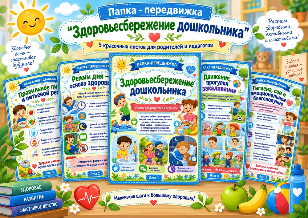 Папка - передвижка "Здоровьесбережение дошкольника" — превью 1