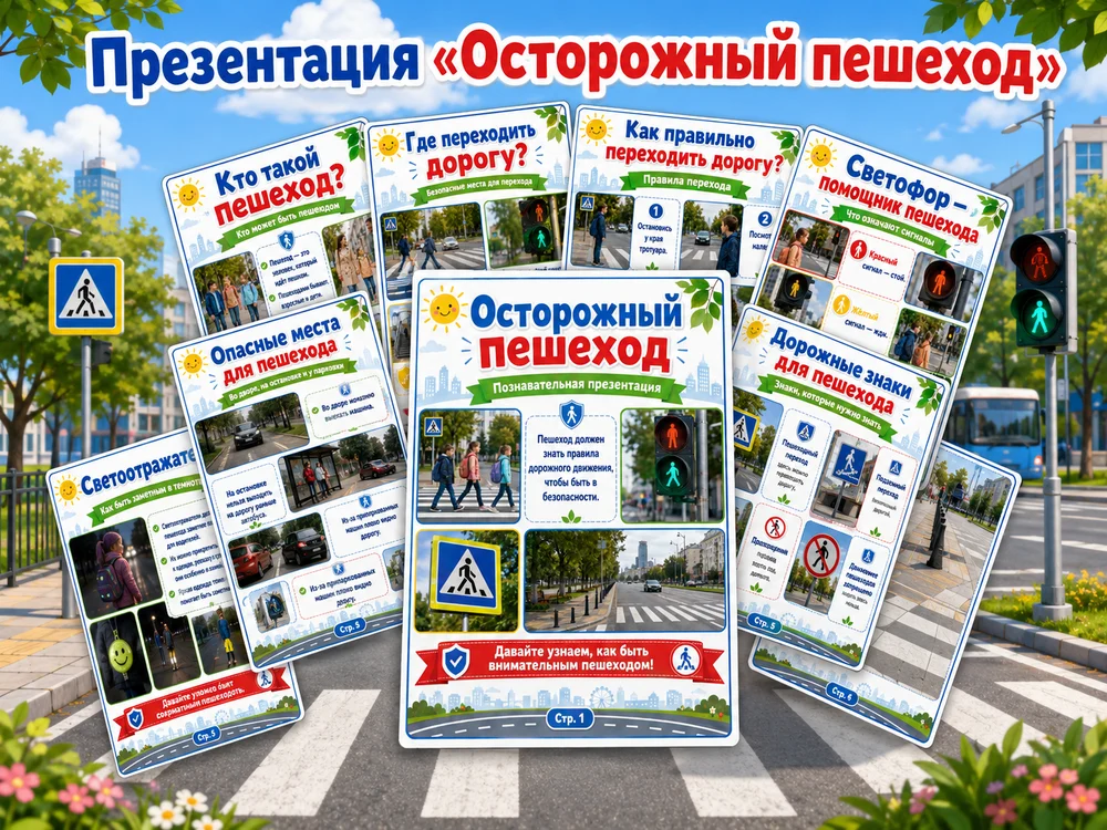 Презентация "Осторожный пешеход" — превью 1