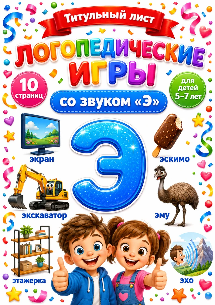 Логопедические игры со звуком "Э"