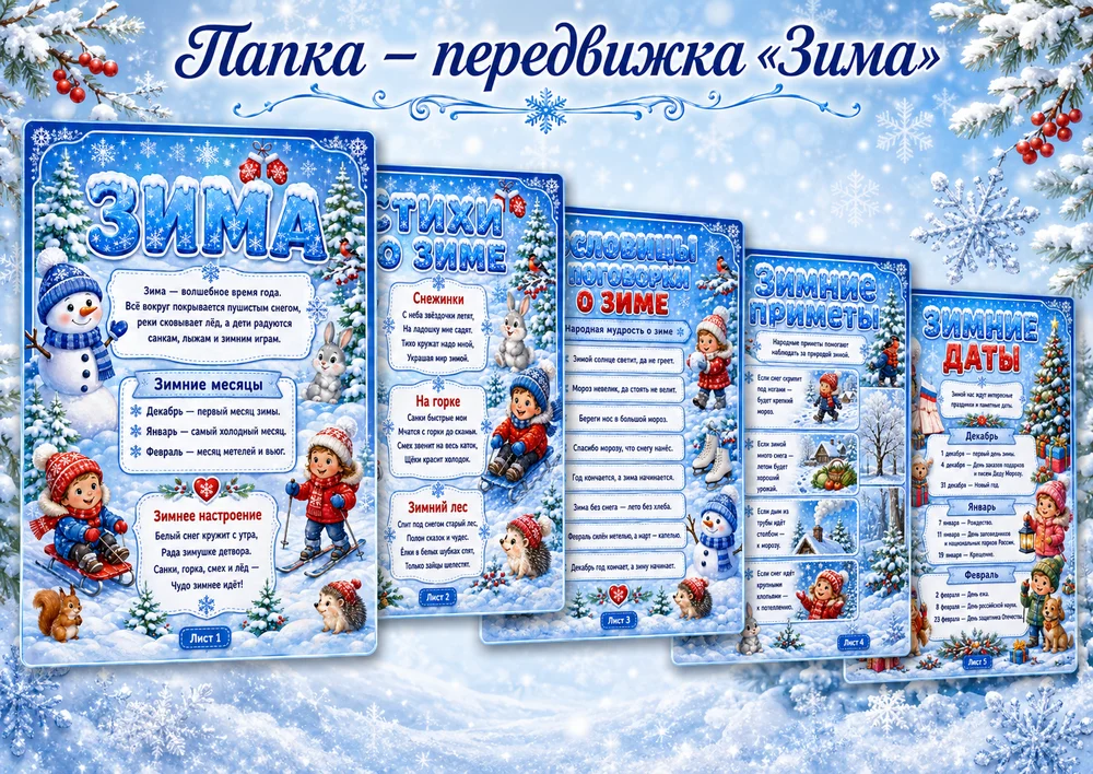 Папка - передвижка "Зима"