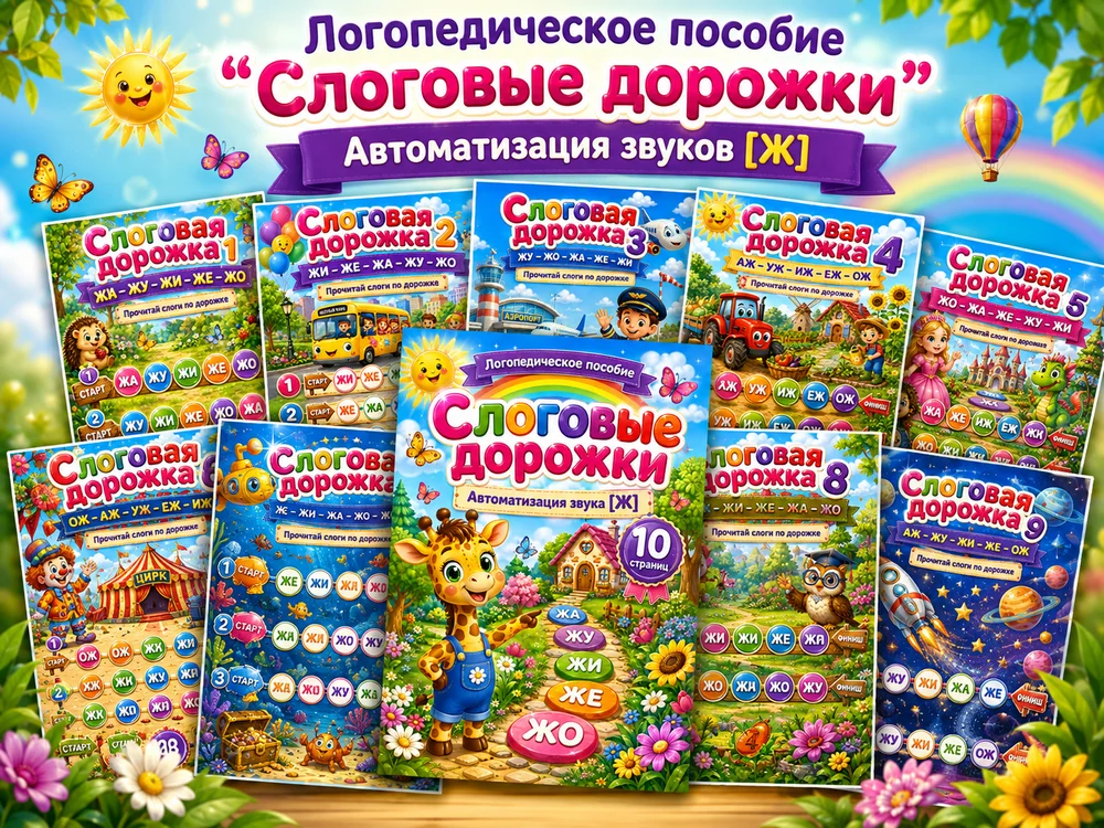 Слоговые дорожки "Буква Ж" — превью 1