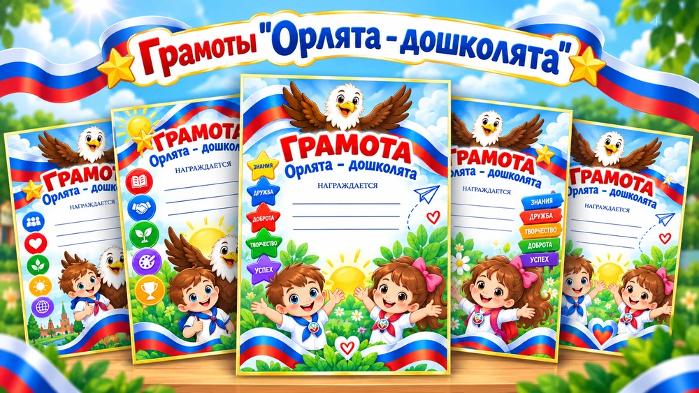 Грамоты "Орлята - дошколята" 10 вариантов
