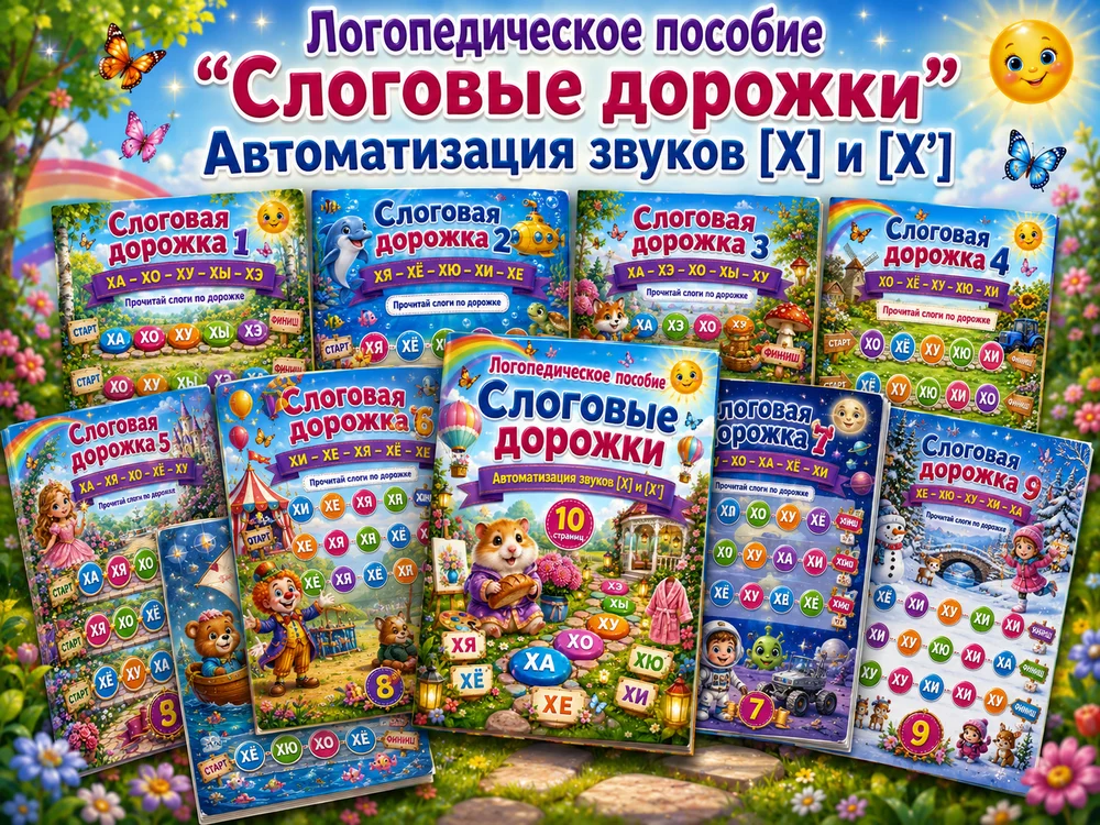 Слоговые дорожки "Буква Х"