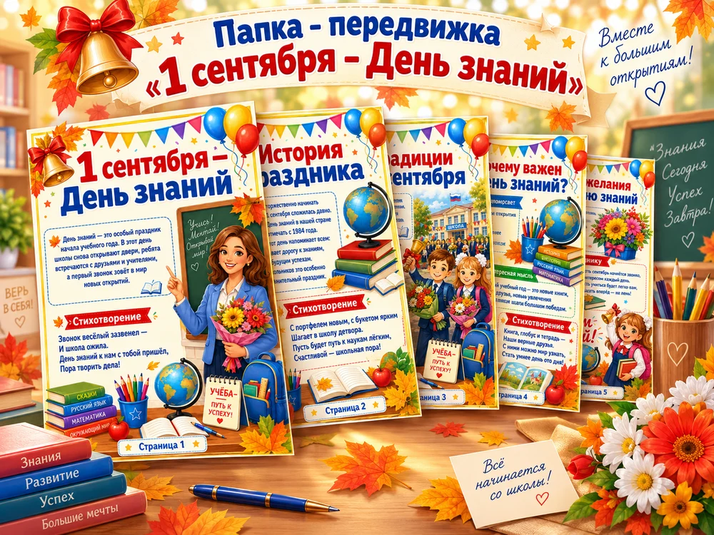 Папка - передвижка "1 сентября - День знаний"