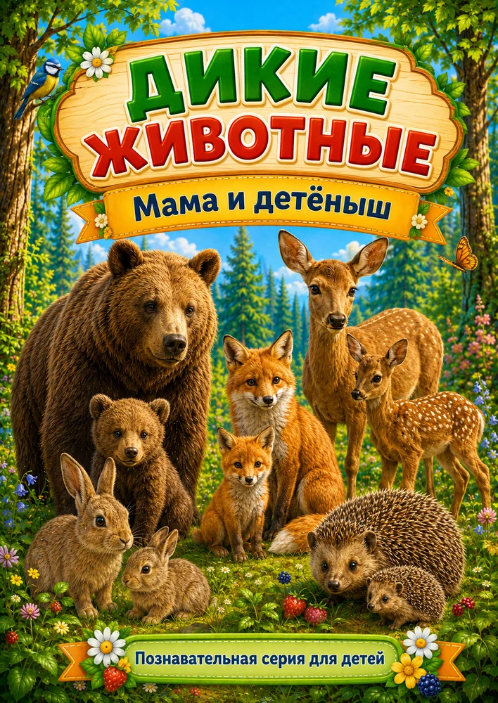 Демонстрационный материал "Дикие животные и детёныши"