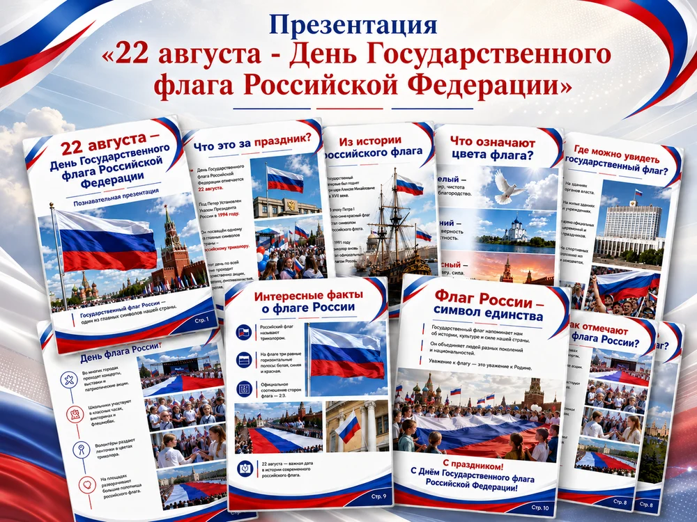 Презентация "22 августа - День Российского флага" — превью 1