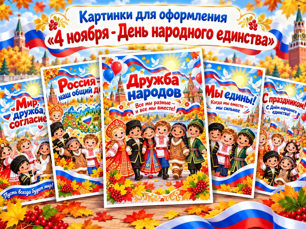 Картинки для оформления "4 ноября - День народного единства" 10 страниц — превью 1