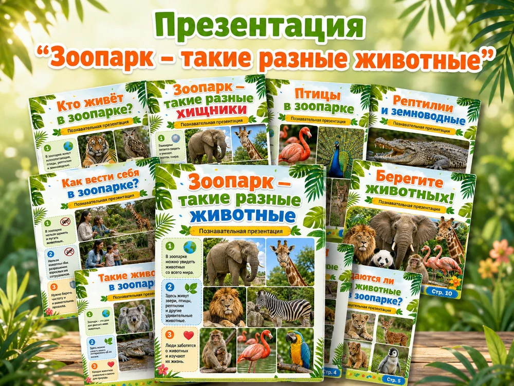 Презентации "Зоопарк - такие разные животные" — превью 1