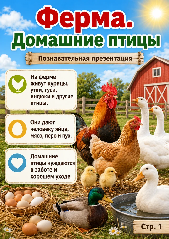 Презентация "Ферма. Домашние птицы"