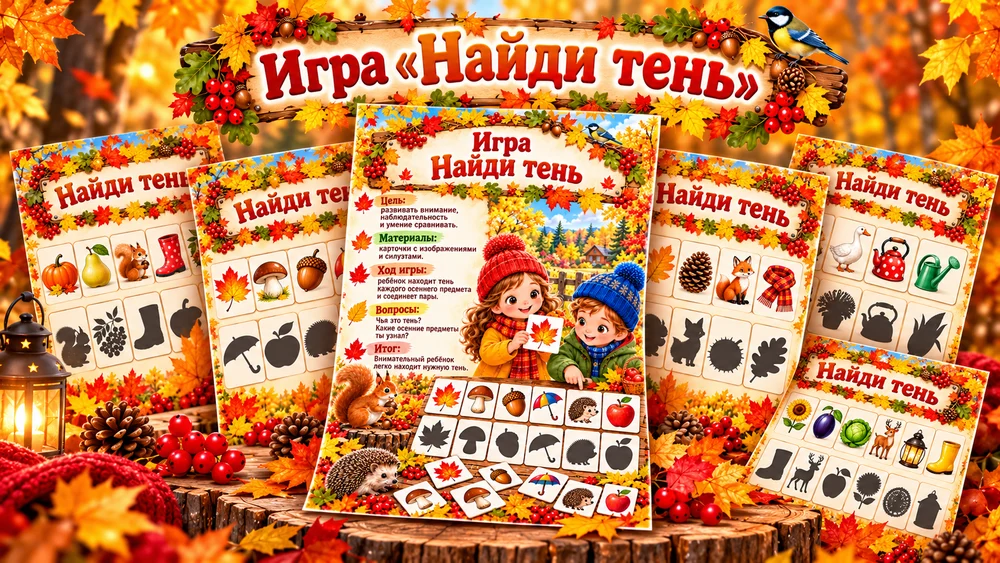 Дидактическая игра "Найди тень" — превью 1