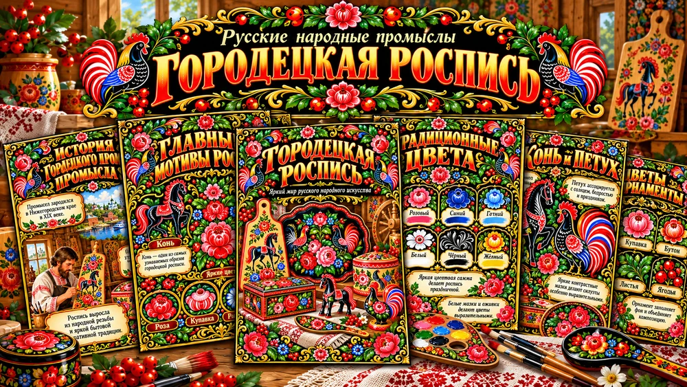 Русские народные промыслы "Городецкая роспись"