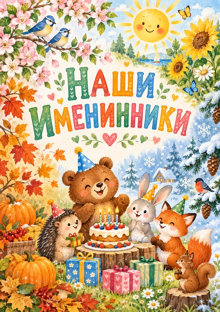Уголок именинников "Наши именинники"