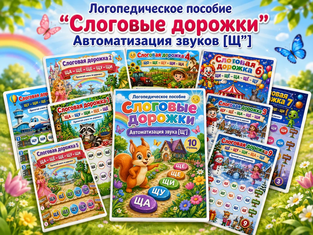 Слоговые дорожки "Буква Щ"