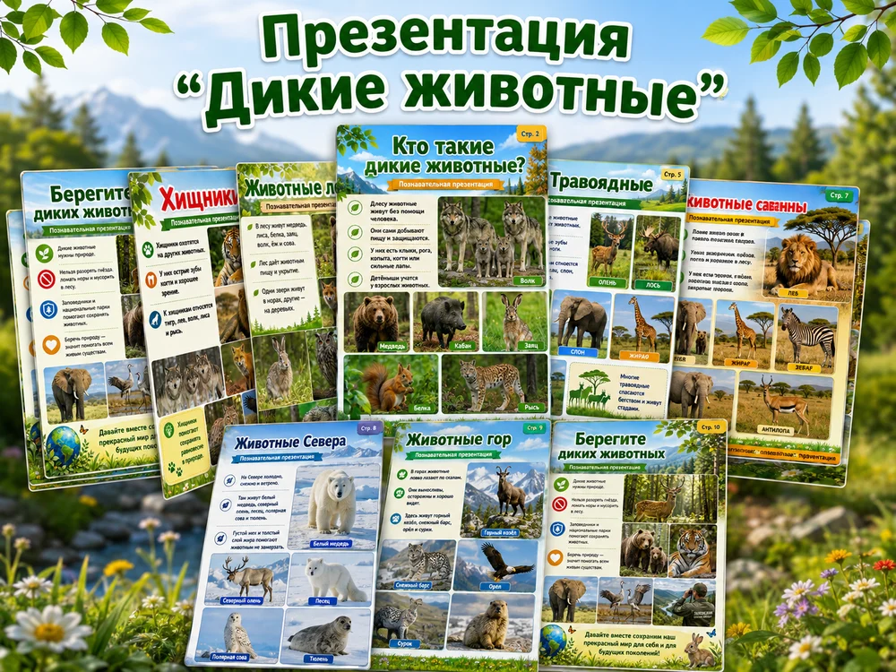 Презентация "Дикие животные" — превью 1