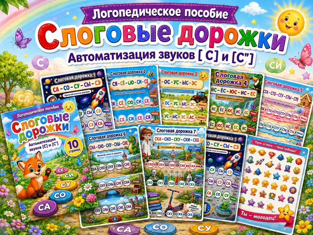 Слоговые дорожки "Буква С"