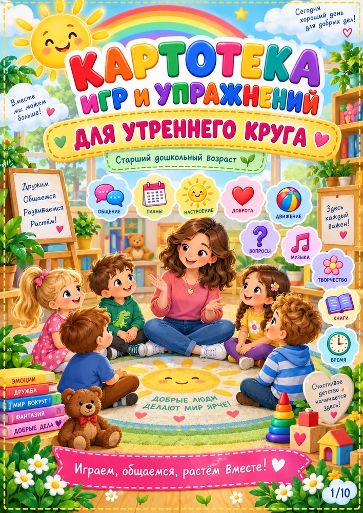 Картотека игр и упражнений "Утренний круг для старшего дошкольного возраста"